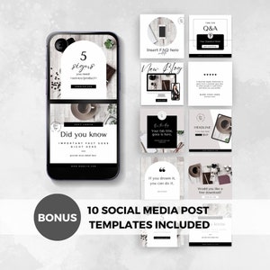 Bonus Instagram templates included with purchase