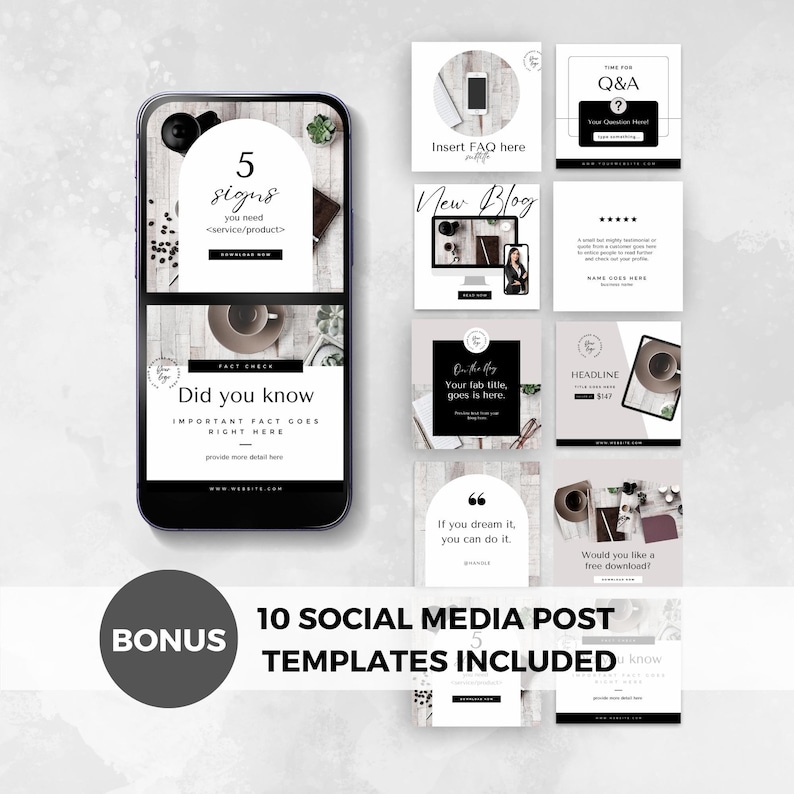 Bonus Instagram templates included with purchase