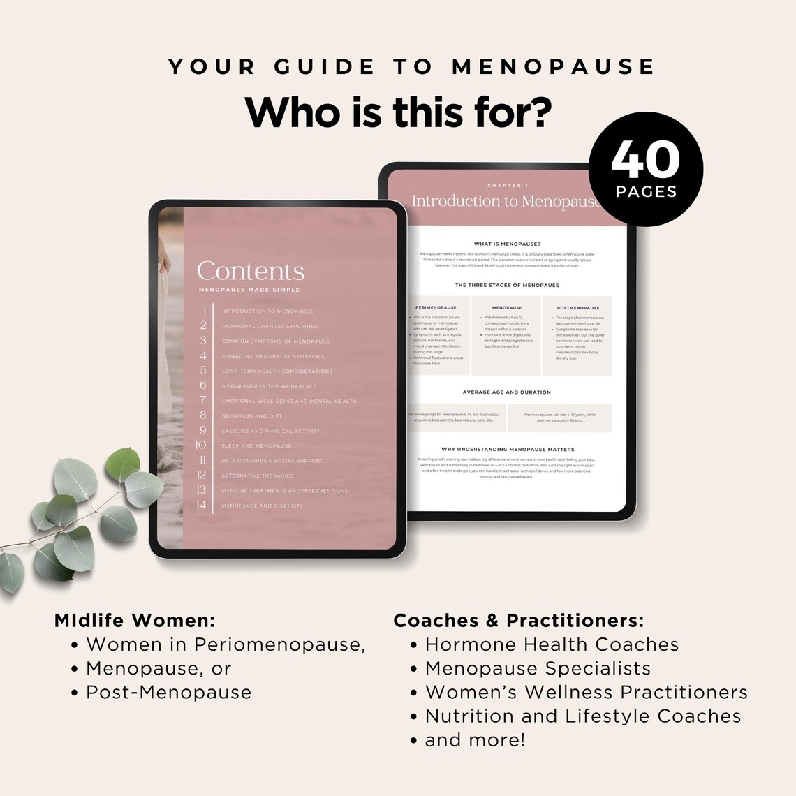 Menopause Guide: Symptom Relief & Hormone Balance (canva Template) - Etsy