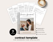 Newborn Care Specialist Contract Template, NCS Service Agreement, New Client Onboarding, Night Nanny, Editable in Canva, Instant Download