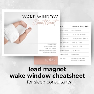Aide-mémoire pour la fenêtre de réveil, Modèle pour aimant en plomb, Consultant marketing en sommeil, Modèle Canva, Idées d'aimants en plomb, Coach du sommeil, Entraînement au sommeil