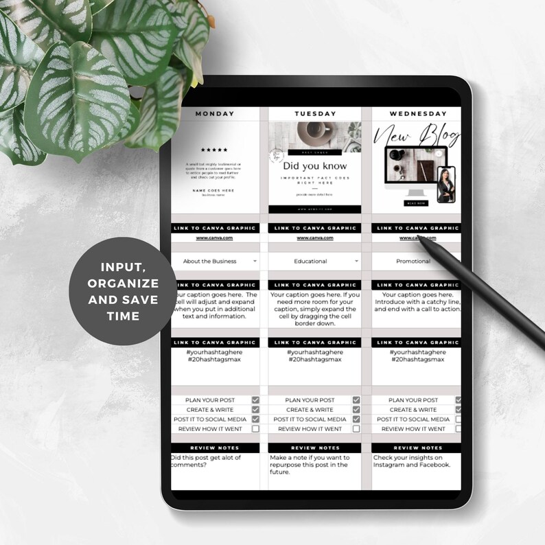 Screenshot of Social Media Content Planner