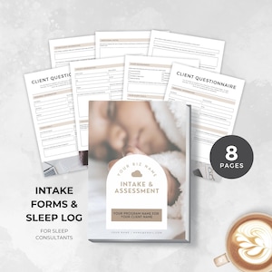 Sleep Consultant Intake Forms | Sleep Tracker Log | Pediatric Sleep Coach | New Client Onboarding Forms | Editable Canva Template | SS002