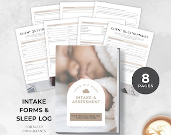 Sleep Consultant Intake Forms | Sleep Tracker Log | Pediatric Sleep Coach | New Client Onboarding Forms | Editable Canva Template | SS002