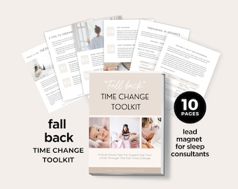 Fall Time Change Lead Magnet, Done for You Content, Sleep Consultant Template, Daylight Savings Tips, Baby Sleep Guide, Editable in Canva