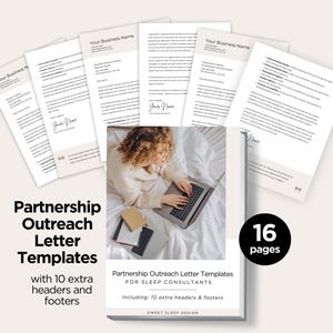 Partnership Outreach Letter Templates for Sleep Consultants, Networking, Partner Marketing, Business Development, Digital Download, Canva