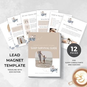 Lead Magnet Templates | Freebie Template | Sleep Consultant | Ebook Template | Canva Ebook | Travel with Kids | Lead Magnet Ideas | SS002