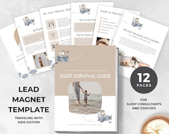Lead Magnet Templates | Freebie Template | Sleep Consultant | Ebook Template | Canva Ebook | Travel with Kids | Lead Magnet Ideas | SS002