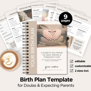 Doula Birth Plan Template: Editable Labor & Delivery Preferences (Canva Download)