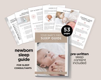 Newborn Sleep Guide Template For Sleep Consultants, 53-Page Baby Ebook (Edit in Canva, Digital Download)