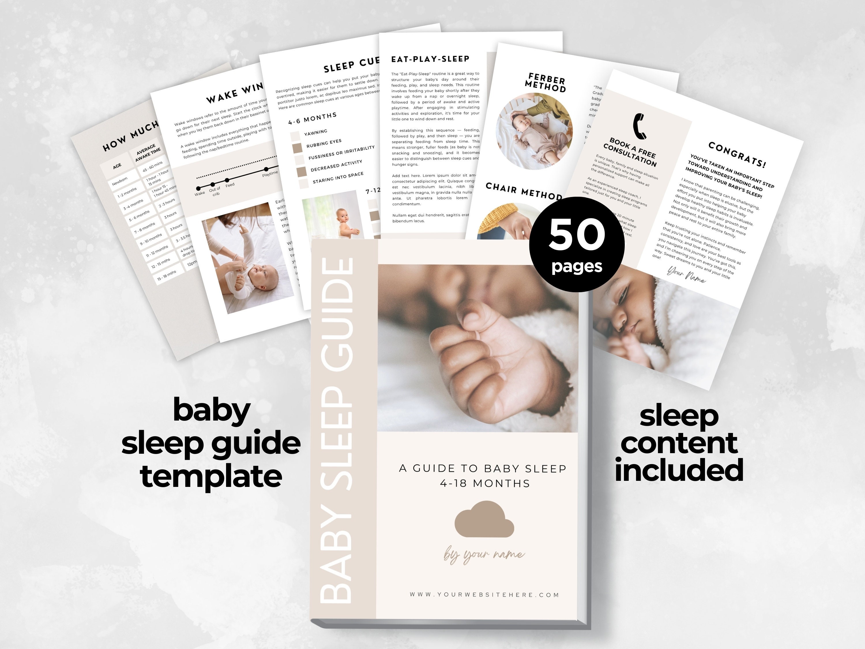 Baby Sleep Guide Template, Infant Sleep Ebook, Sleep Consultant