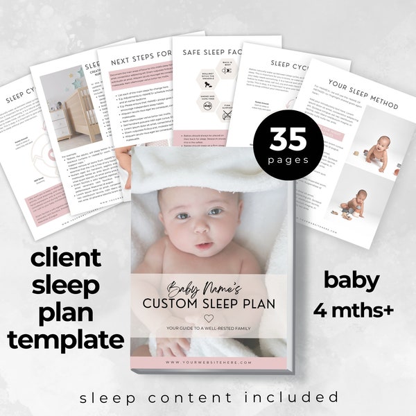 Sjabloon voor klantslaapplan, babyslaapplan voor slaapconsulenten, babyslaaptraining, babyslaapplan, babyslaapgids, Doula, Canva