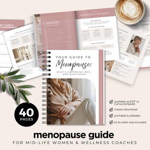 Menopause Guide, Womens Health, Symptom Relief & Hormone Balance, Nutrition Tips, Holistic Wellness Resource, Health Coach, Canva Template