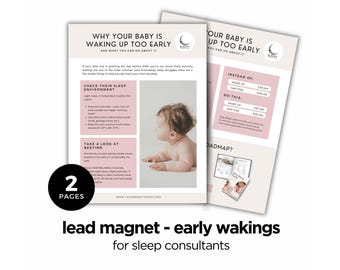 Early Morning Wakings Lead Magnet, Freebie for Sleep Consultants, Done For You Canva Template, Editable, Digital Download