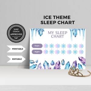 Sleep Training Chart, Ok To Wake, Reward Chart for Kids, Routine Sticker Chart, Behavior Chart, Sleeping Tracker Kids, Ice Princess, Toddler