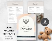 Daycare Checklist Template | Opt-In Freebie Templates | Editable Packing List For Daycare | Childcare Packing List | Lead Magnet Template