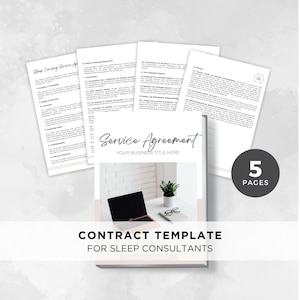 Contract Template | Sleep Consultants | Service Agreement Template | Client Forms | Editable in Canva | Consultant Contract | Neutral SS002