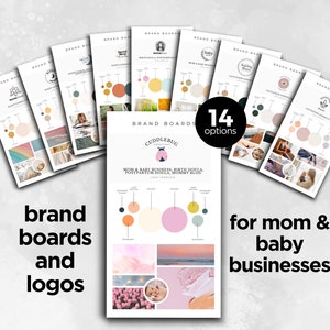 Guía de estilo de marca, kit de logotipo y tablero de marca, logotipo DIY, plantilla de Canva, consultora del sueño, doula, consultora de lactancia, especialista en recién nacidos, bebé