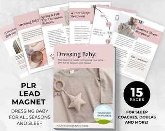 PLR Lead Magnet, Freebie Template, Sleep Consultant Resource, Doula Tools, Doula Handout, Done for You Ebook, Canva Template, Dressing Baby