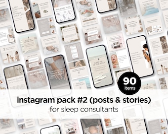 Instagram Templates Pack #2, Sleep Consultant, Social Media Posts, Instagram Bundle, Story Templates, Canva, 1080 x 1080 and 1080 x 1350