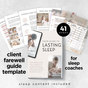 Client Farewell Guide Template, Sleep Consultants, Child Sleep Coach, Pediatric Sleep Guide, Sleep Tips, Ebook Template, Editable in Canva
