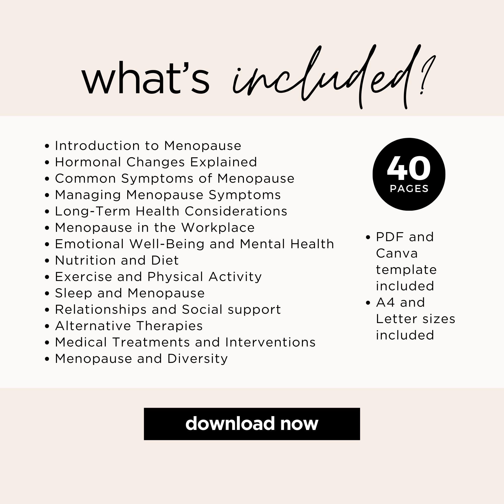 Menopause Guide: Symptom Relief & Hormone Balance (canva Template) - Etsy