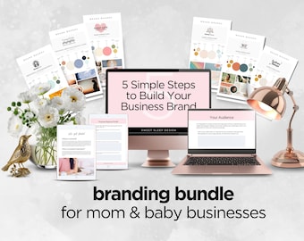 Branding Bundle, Brand Identity Workbook, Branding Kit, Brand Board Colors, Brand Style Guide, Mom and Baby Business, Edit Canva Template