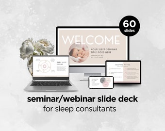 Sleep Consultant Slide Deck Presentation, Baby Sleep Course, Webinar Template, Sleep Coach Seminar, Infant Sleep Training, Editable in Canva