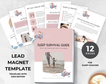 Lead Magnet Template | Freebie Template | Sleep Consultant | Ebook Template | Canva Template | Travel with Kids | Lead Magnet Ideas | SS001