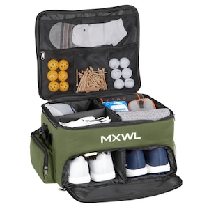 Golf Trunk Organizer + Shoulder Strap,  Heavy Duty Travel Bag, Carry On Approved | Golf Gift for Men and Women