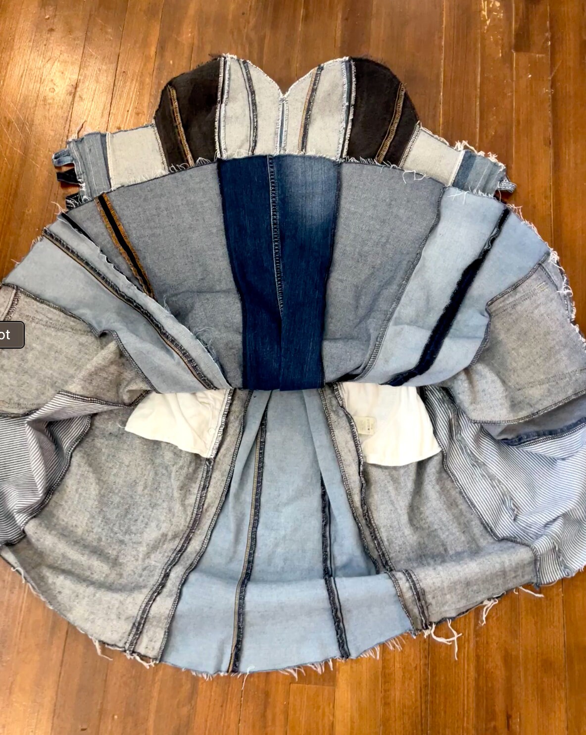 6 Denims Skirt Vertical Stripes Etsy