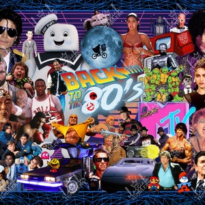 Retro Back To The 80s Pop Culture 20oz Skinny Tumbler Sublimation Wrap Design PNG