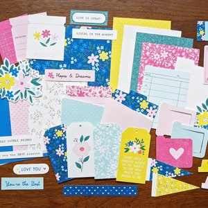 Belle journée folio - kit scrapbooking, kit journal, journal indésirable, kit carte, papier numérique floral et kit éphémères - téléchargement numérique imprimable
