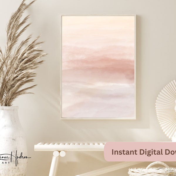 Japandi wall art, minimalist abstract wall art, abstract watercolour, beige minimalism, pink abstract, wall art prints, eclectic wall art