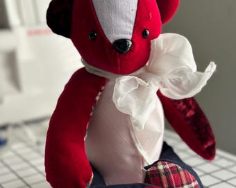 Orsetto ricordo personalizzato: orsetto ricordo fatto a mano con i vestiti della persona amata