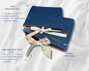 Bible Cover | Small & Large Bible Sleeve | Handmade One-of-a-Kind | Upcycled Fabric | Optional Embroidery