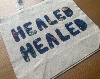 Handcrafted Upcycled Canvas Tote Bag – Faith-Inspired Message | "Made New" | Sustainable & Unique