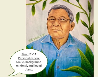 Custom Memorial Portrait | Hand-Drawn Color Pencil Art | Personalized Memorial Keepsake