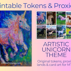Game Tokens | Unicorn Tokens | Magic the Gathering | MTG Tokens | Alter Art | Unicorn Art | Custom Tokens | MTG Proxy | Printable