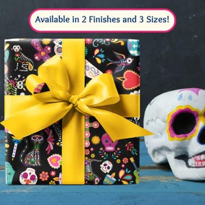 Pet Dia de los Muertos Wrapping Paper, Mexican Culture Accessory, Colorful Sugar Skull Graphic, Gift for Mexican, Birthday and Christmas