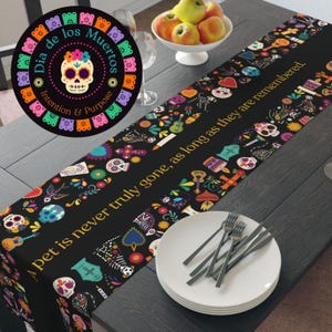 Dia de los Muertos Decor, Pet Remembrance Table Runner, Mexican Tradition, Animal Loss and Grief, Novena Item, Pet Altar Accessory, Ofrenda