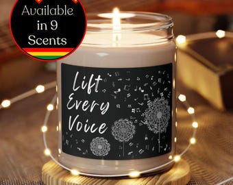 Black History Month Decor, Lift Every Voice Candle, Black National Anthem Graphic, Afrocentric Home Accessory, Juneteenth Gift