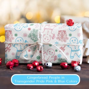 Trans Inclusive Gingerbread Wrapping Paper, Trans Christmas Gift, Trans Pride, Trans Gift Wrap, LGBTQ Christmas Gift, Equality Wrapping