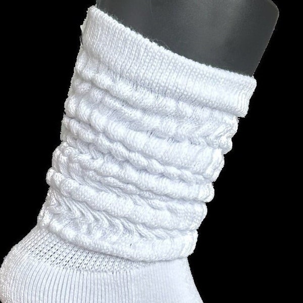 White Slouch Design Tube Socks