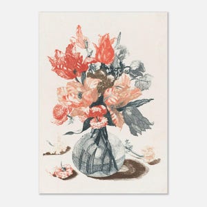 Póster de flor en jarrón de cristal