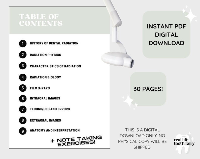Dental Radiology PDF Study Bundle digital Download Dental Hygiene Notes, Dental Hygienist, RDH