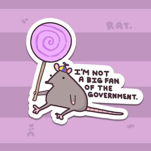 Cute Political Meme Rat Sticker ~ Glossy Vinyl Funny Hamster & Mouse Stickers For Water-Bottles, Laptops, Gifts etc. Offensive Rat Decals