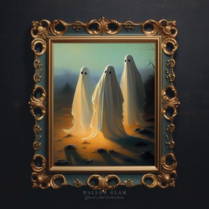 Three Ghosts in a Desolate Desert, Halloween Decor, Vintage Poster, Dark Academia, Desert, Haunting Ghost, Gothic Victorian Art - P28