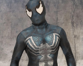 Venom kostym spindel cosplay kostym avtagbar mask