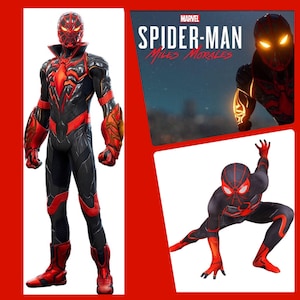 Kids miles Morales strike costume detached mask spider image 2